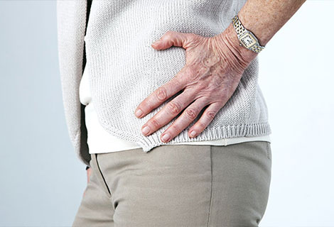 patient suffering with hip pain
